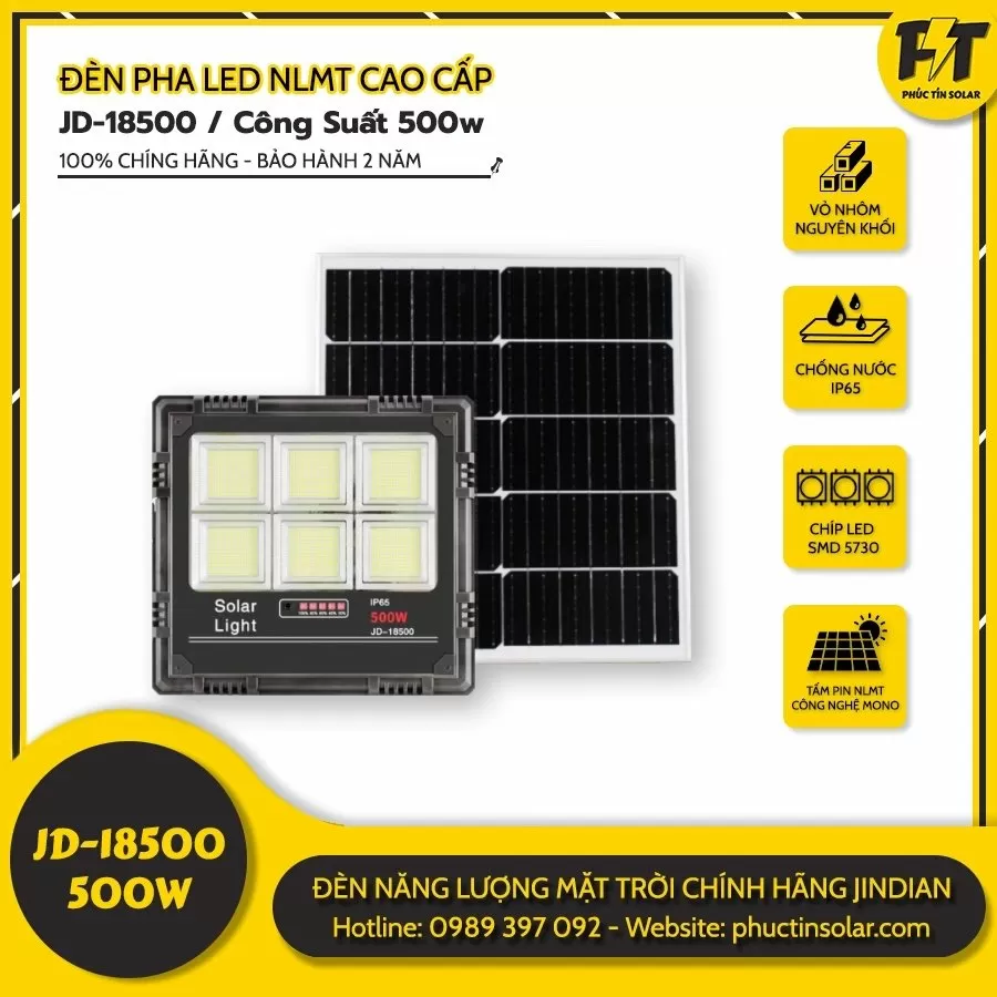 Đèn  led năng lượng mặt trời 500W JD-18500